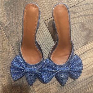 Elegant Blue Bow Women's Shoes